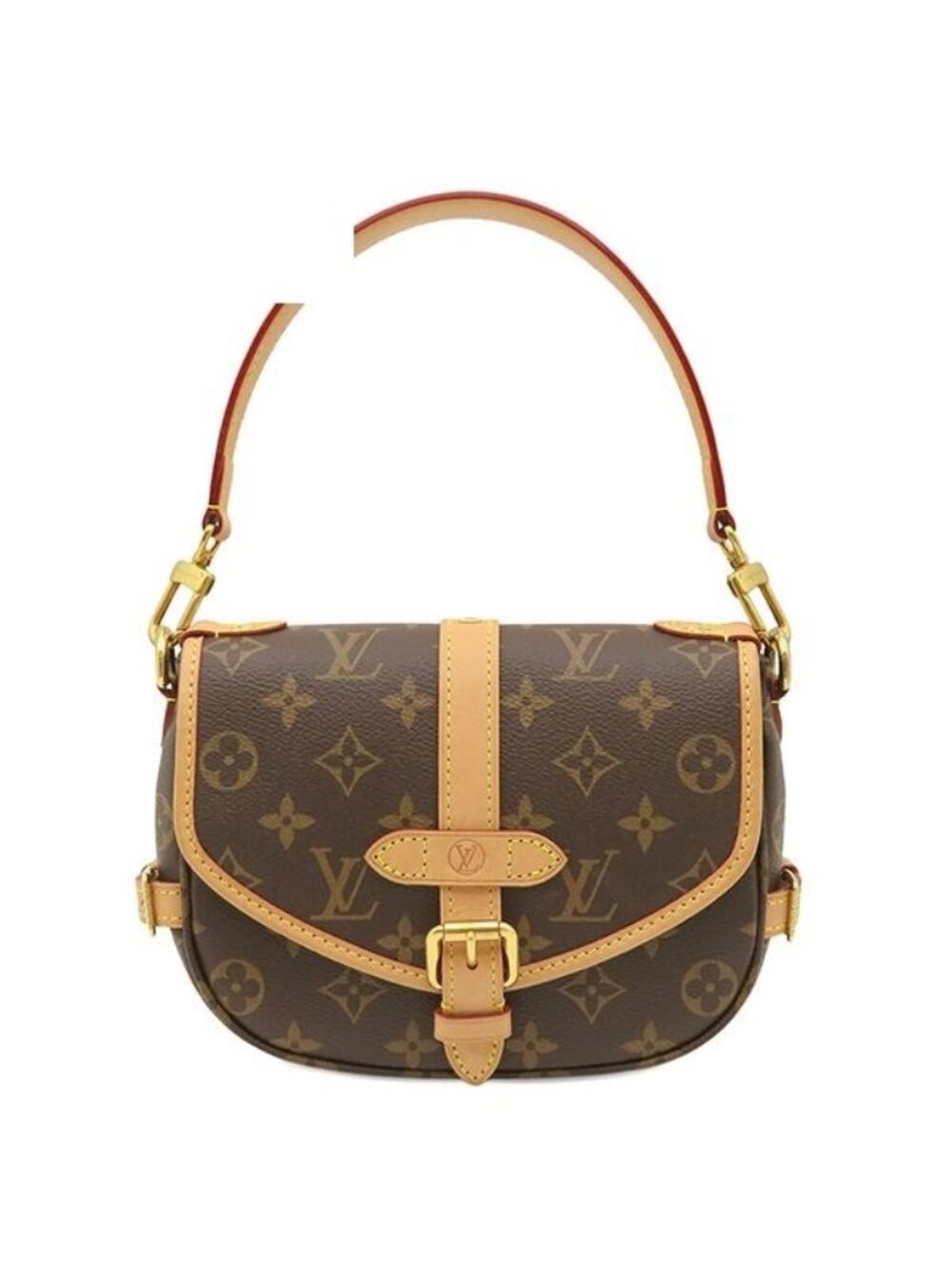 Louis Vuitton 2-Way Bag Saumur BB Monogram Canvas Gold Brown